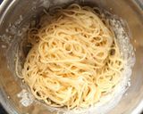 A picture of step 4 of Chilled Carbonara with Poached Egg.