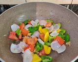 A picture of step 4 of FARFALLE PASTA with VEGGIES.