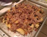 A picture of step 6 of Smoked Shredded Pork Shoulder Macho Nachos.