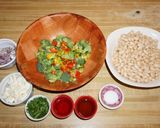 A picture of step 2 of White Bean Salad with Broccoli and Goat Cheese in Edible Tortilla Bowls, Jon Style.