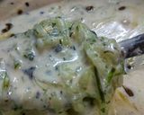 A picture of step 3 of Curd with cucumber.