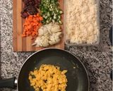 A picture of step 2 of Emre’s Fried Rice (with a Turkish Twist).