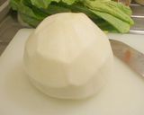 A picture of step 1 of So Creamy! Tender Crab Egg-Drop and Turnip Stew.