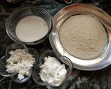 A picture of step 1 of Dahi bread rolls.
