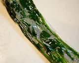 A picture of step 1 of Cheese-Flavored Fried Salmon and Spinach.