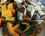 A picture of step 3 of Warm Kabocha Squash and Mushroom Salad with Miso Mayonnaise.