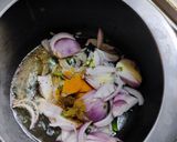 A picture of step 2 of Matar rice.