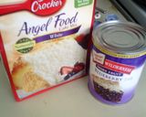 A picture of step 3 of 2 ingredient blueberry cake.