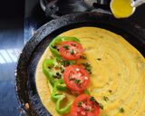 A picture of step 3 of Besan chilla sandwich.