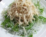 A picture of step 5 of Crispy Crunchy Mizuna and Fried Glass Noodle Salad.