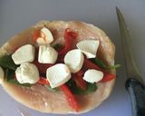 A picture of step 5 of Roasted Red Pepper Mozzarella And Spinach Stuffed Chicken.