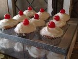 Cherry Topped Holiday Cupcakes