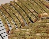 A picture of step 8 of Matcha Biscotti using Homemade Sourdough Starter.