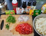 A picture of step 1 of Red sauce pasta.