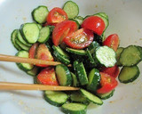 A picture of step 4 of Easy Tomato and Cucumber Salad with Sesame Ponzu Dressing.