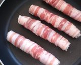 A picture of step 4 of Fried Pork and Aburaage Spirals with Ankake Thick Sauce.
