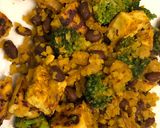 A picture of step 7 of Cauliflower Yellow Rice with Black Bean,Tofu,and Broccoli 🥦.
