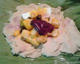 A picture of step 3 of Peruvian style veggie tamales.