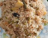 A picture of step 6 of Aloo, matar, polaw.