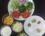 A picture of step 1 of Indian style cheese paneer veg pizza paratha.