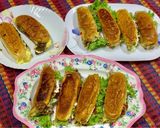 Gambar langkah 5 resipi Roti john daging homemade.