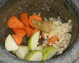 A picture of step 1 of Vegetarian Japanese Curry Rice.