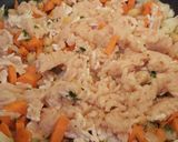 A picture of step 4 of Bolognese with Chicken and Chick Peas.