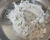 A picture of step 7 of Methi pithla jowar green garlic bhakri and thecha village style.