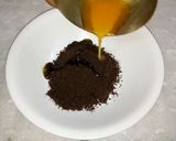 A picture of step 3 of Sesame and Oreo biscuit custard.