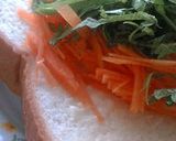 A picture of step 3 of Made with Leftovers - Cheese, Shiso Leaves and Carrot Toast.