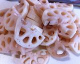A picture of step 2 of Lotus Roots and Chicken Tender Teriyaki.