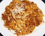 A picture of step 4 of AUTHENTIC BOLOGNESE SAUCE WITH PASTA. JON STYLE.