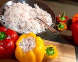 A picture of step 3 of Skillet Stuffed Peppers with Rice.