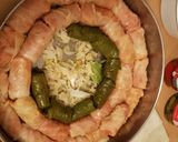 Pas rețetă Sarmale cu carne tocată de pui și vită în foi de viță și foi de varză murată, la cuptor 6 fotografie