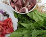 A picture of step 1 of Palak Gosht.