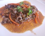 A picture of step 6 of Sweet and Sour gizzards.