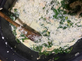 Espinacas con pollo y crema