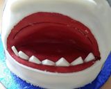 A picture of step 40 of Vickys Great White Shark Cake.