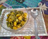 A picture of step 4 of Sem aloo ki poppy seeds wali sabzi.