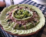 Une image de l'étape 10 de Salade de courgettes et concombre, jambon blanc, sucrine et ail noir.