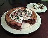 A picture of step 8 of Flourless Cocolate Mint Cake.