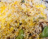 A picture of step 7 of Qeema lobiya pulao.