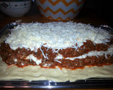A picture of step 10 of Taisen's mom's no noodle lasagna.