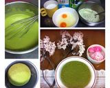 Hình bước làm 5 của món [Tráng miệng] BÁNH BÔNG LAN TRÀ XANH NẤU BẰNG NỒI CƠM ĐIỆN