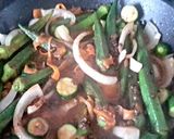 A picture of step 2 of Sig's Okra and Lentil Stew.