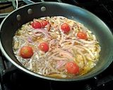 A picture of step 3 of Spicy Zucchini Noodle Pasta with Toomatos.