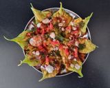 A picture of step 2 of Palak patta chat.