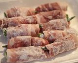 A picture of step 2 of Pork-Wrapped Okra.