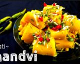 A picture of step 6 of Khandvi (Pitod).