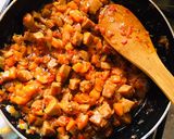 A picture of step 14 of Fateera with hotdog filling.